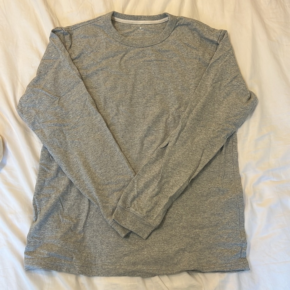 MUJI Men's Heavyweight Jersey Long Sleeve T-Shirt Gray / M